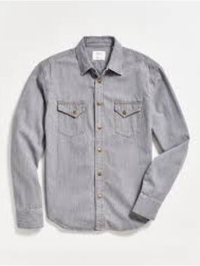 BILLY REID Shoals Grey Denim Shirt Snaps Sz M EUC
